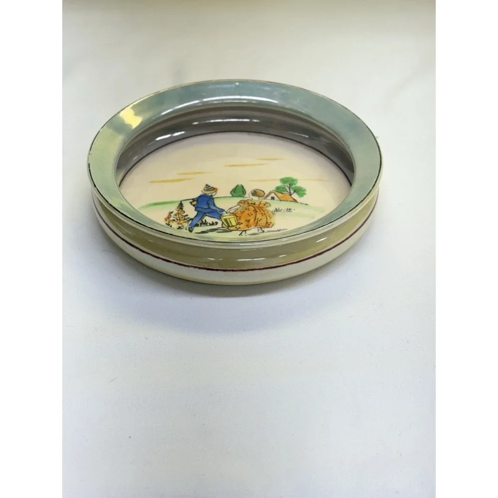 Antique Lusterware 1930's Jack & Jill Nursery Rhyme Cup & Bowl Set Japan